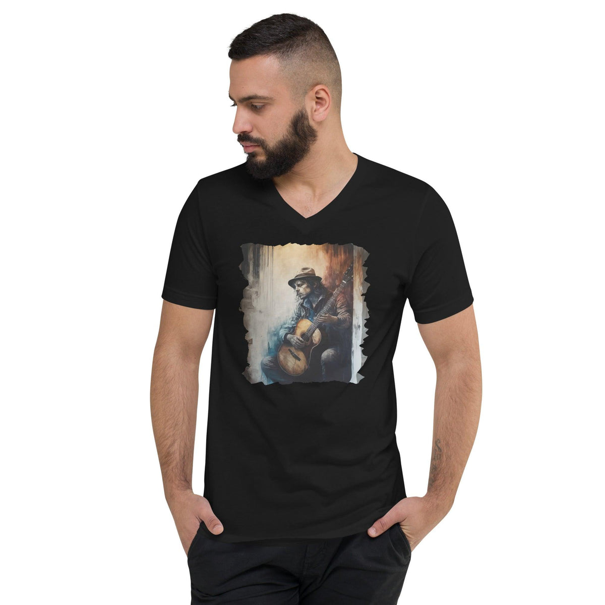 Guitar Is Poetry in Motion Unisex Short Sleeve V-Neck T-Shirt - Beyond T-shirts