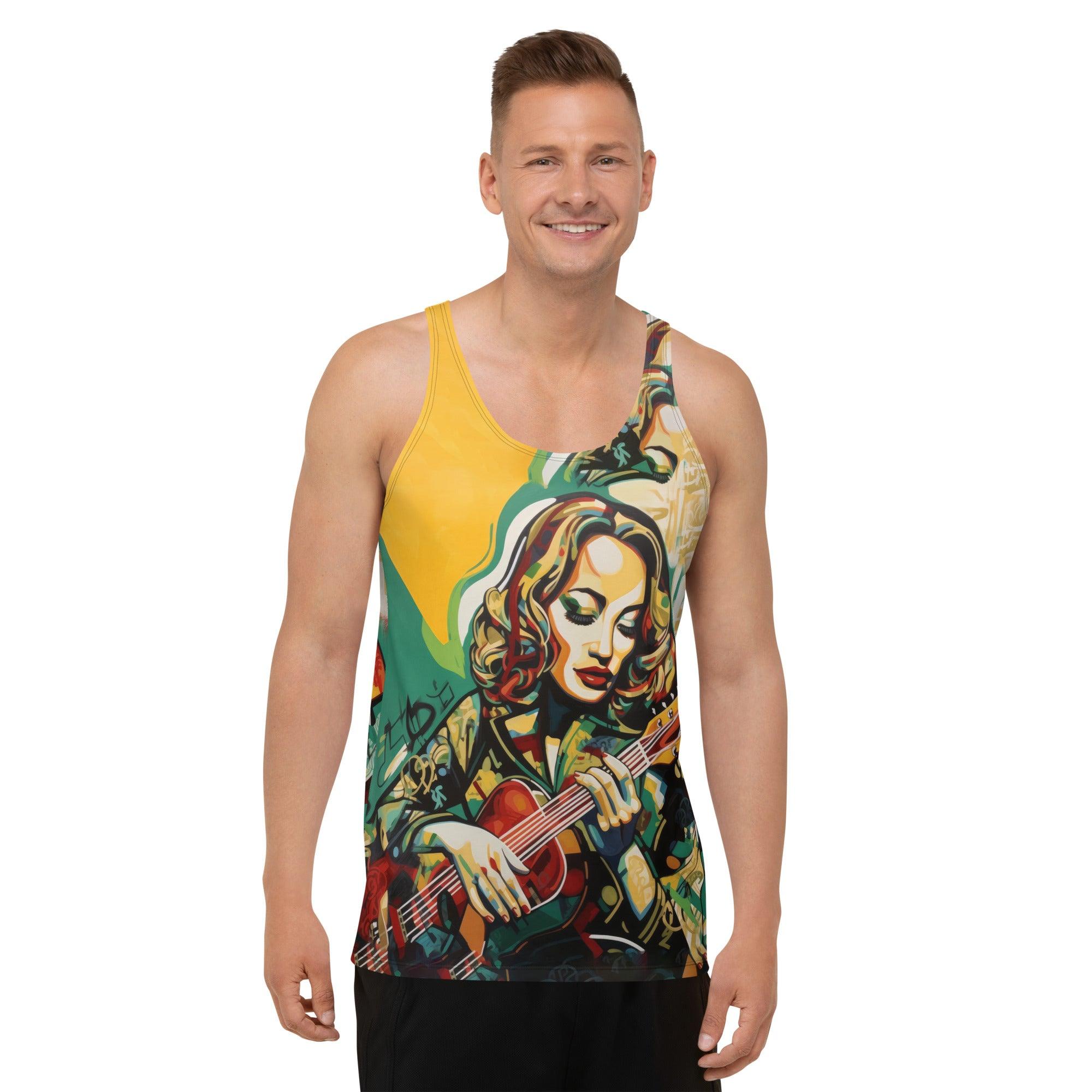 Guitar Unisex Tank Top Front View