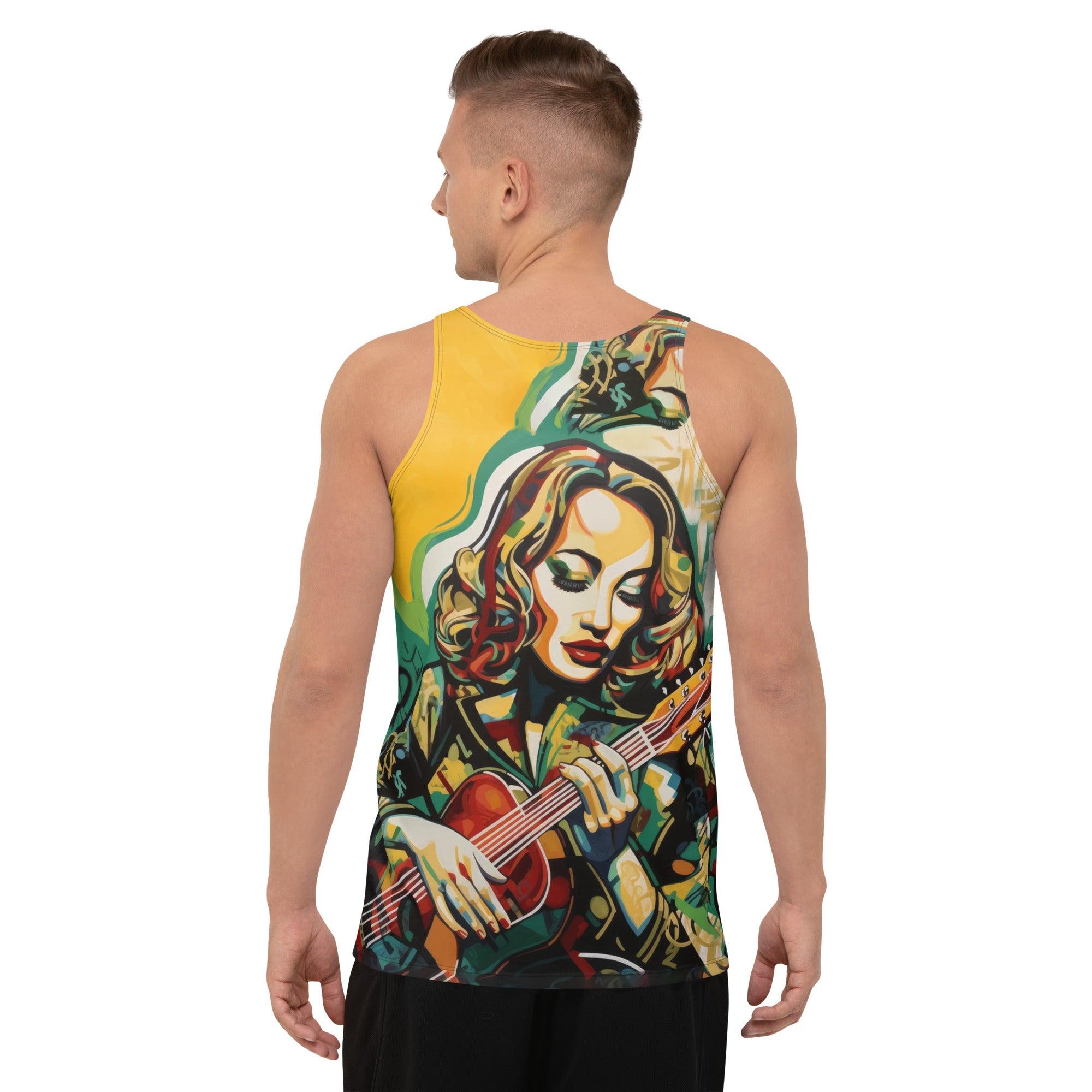 Comfortable Unisex Tank Top with Guitar Design