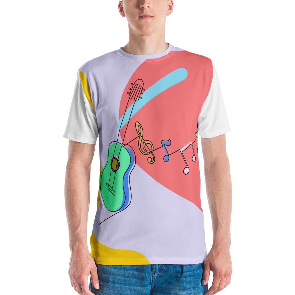 Guitar Line Art Men's T-shirt - Beyond T-shirts