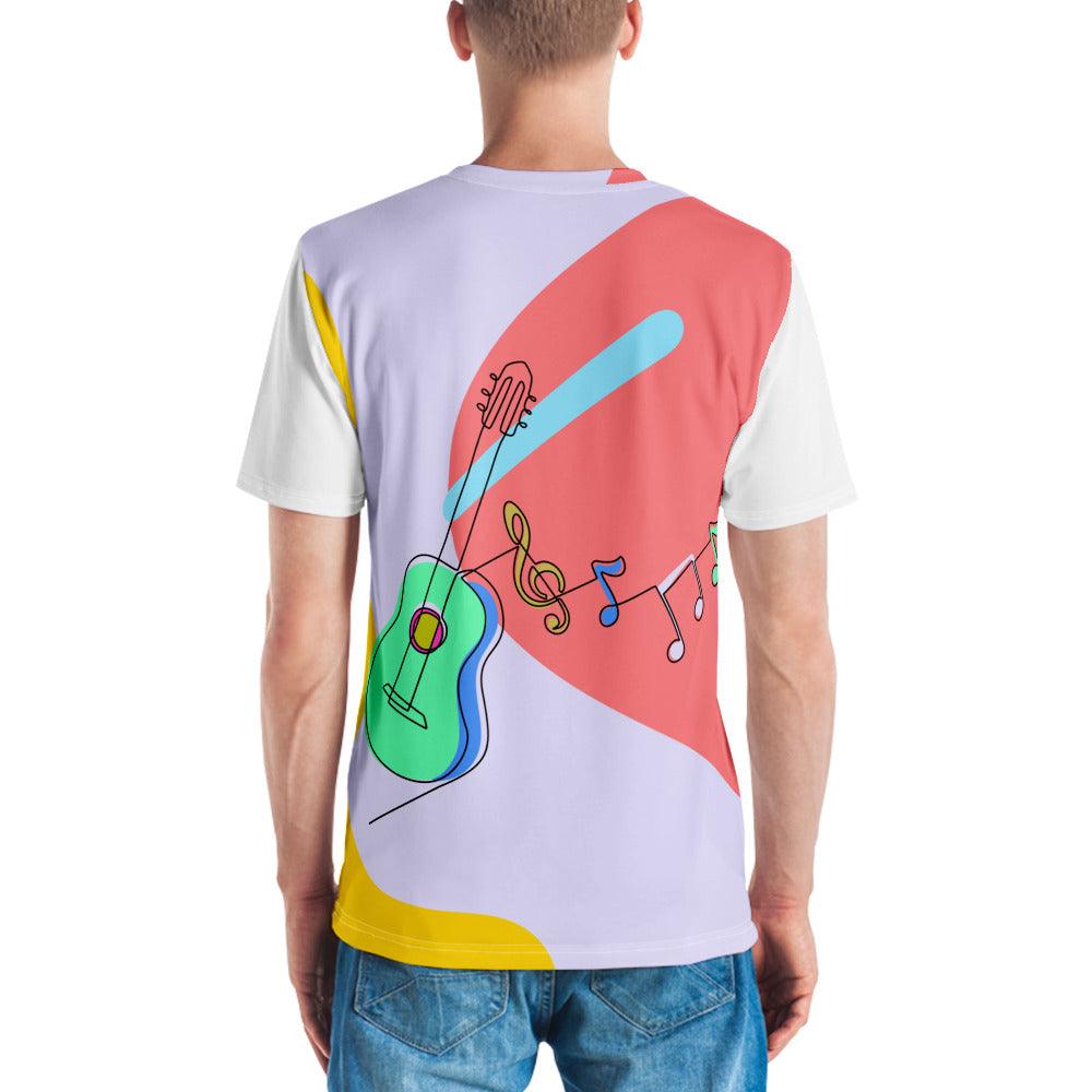 Guitar Line Art Men's T-shirt - Beyond T-shirts