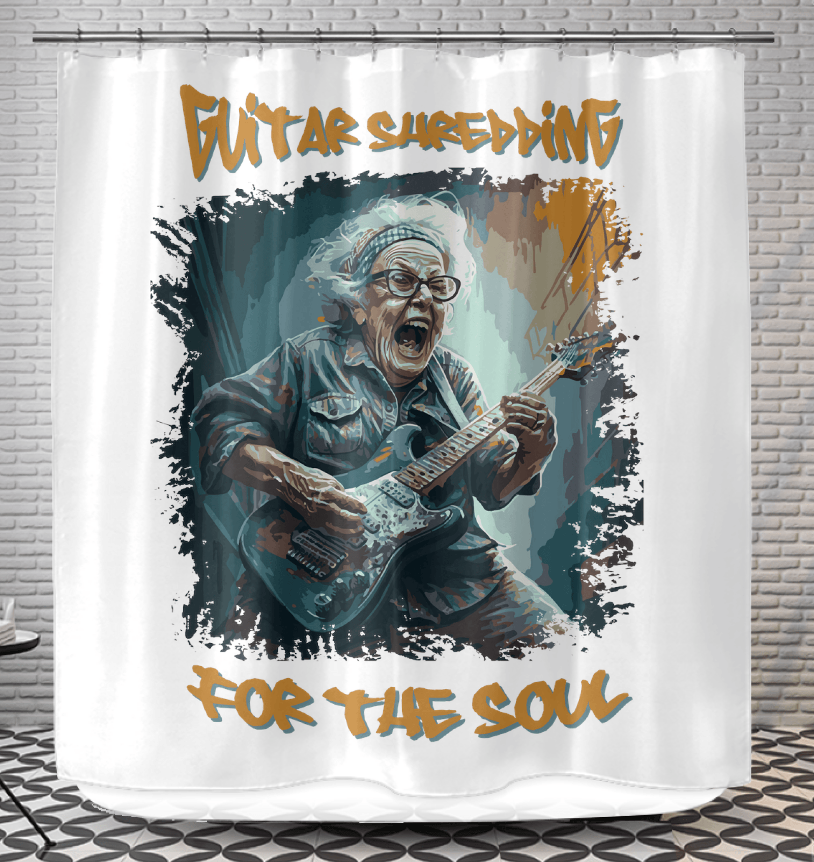 Guitar Shredding Shower Curtain - Beyond T-shirts