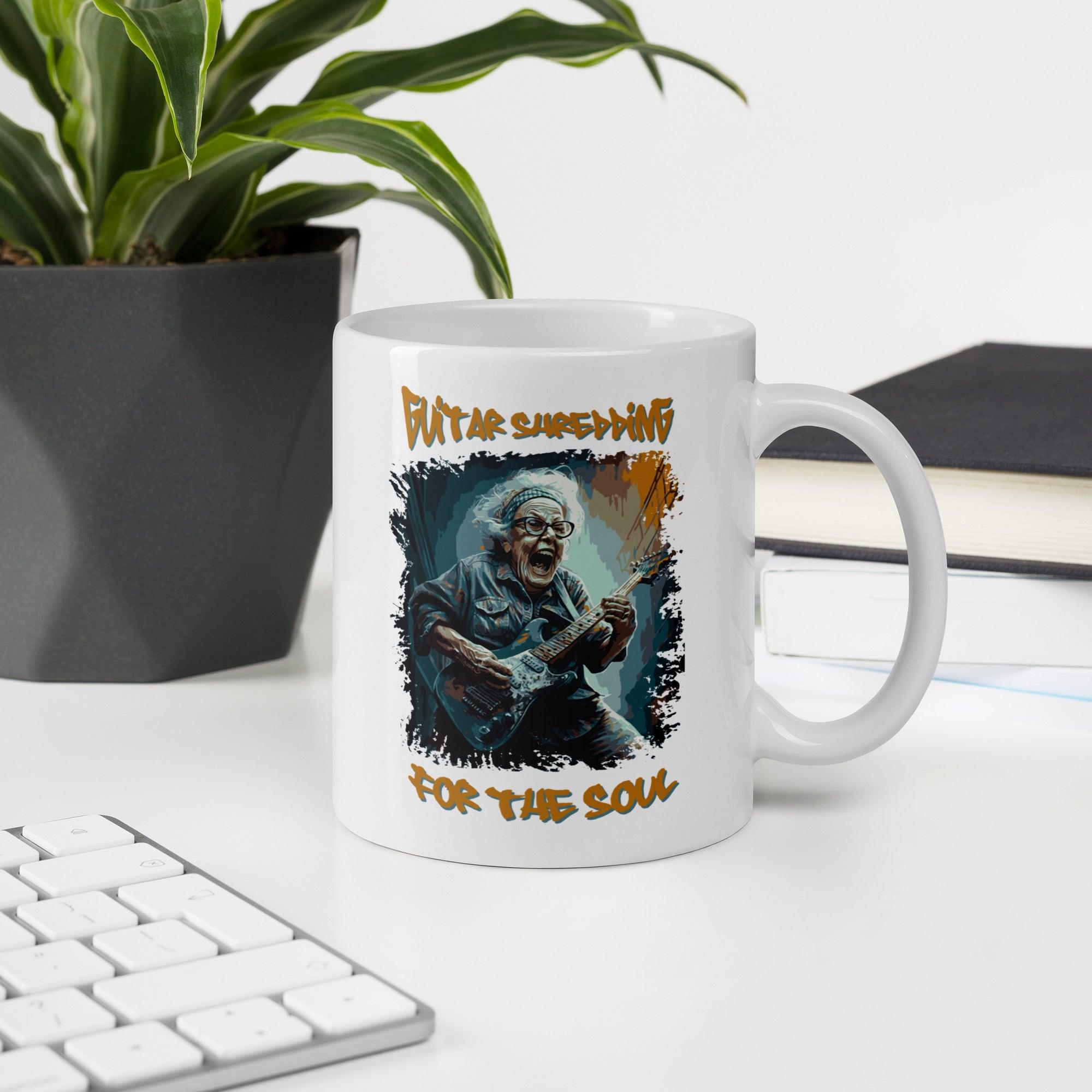 Guitar shredding white glossy mug - Beyond T-shirts