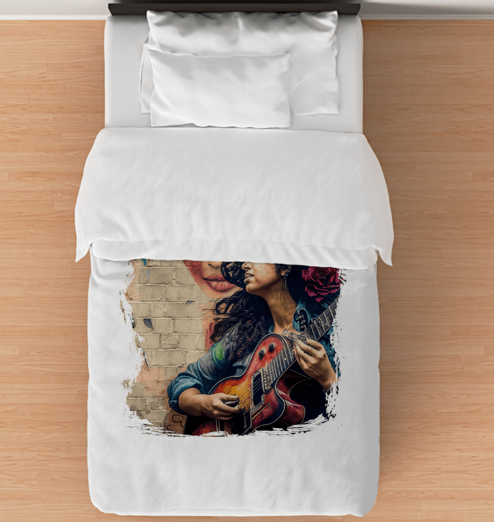 Guitar Speaks Her Language Comforter - Twin - Beyond T-shirts