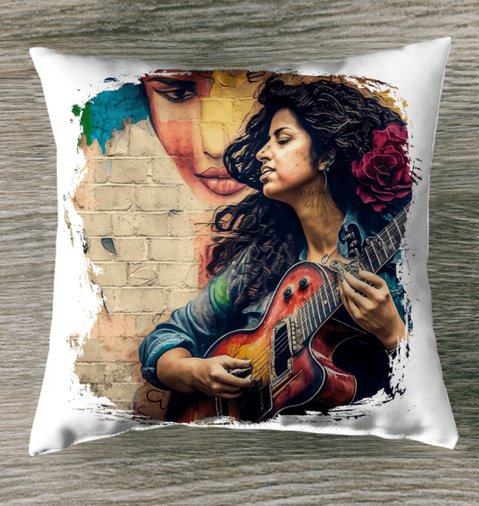 Guitar Speaks Her Language Indoor Pillow - Beyond T-shirts