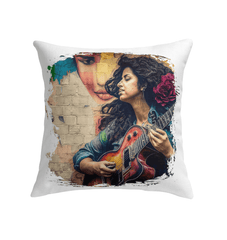 Guitar Speaks Her Language Indoor Pillow - Beyond T-shirts