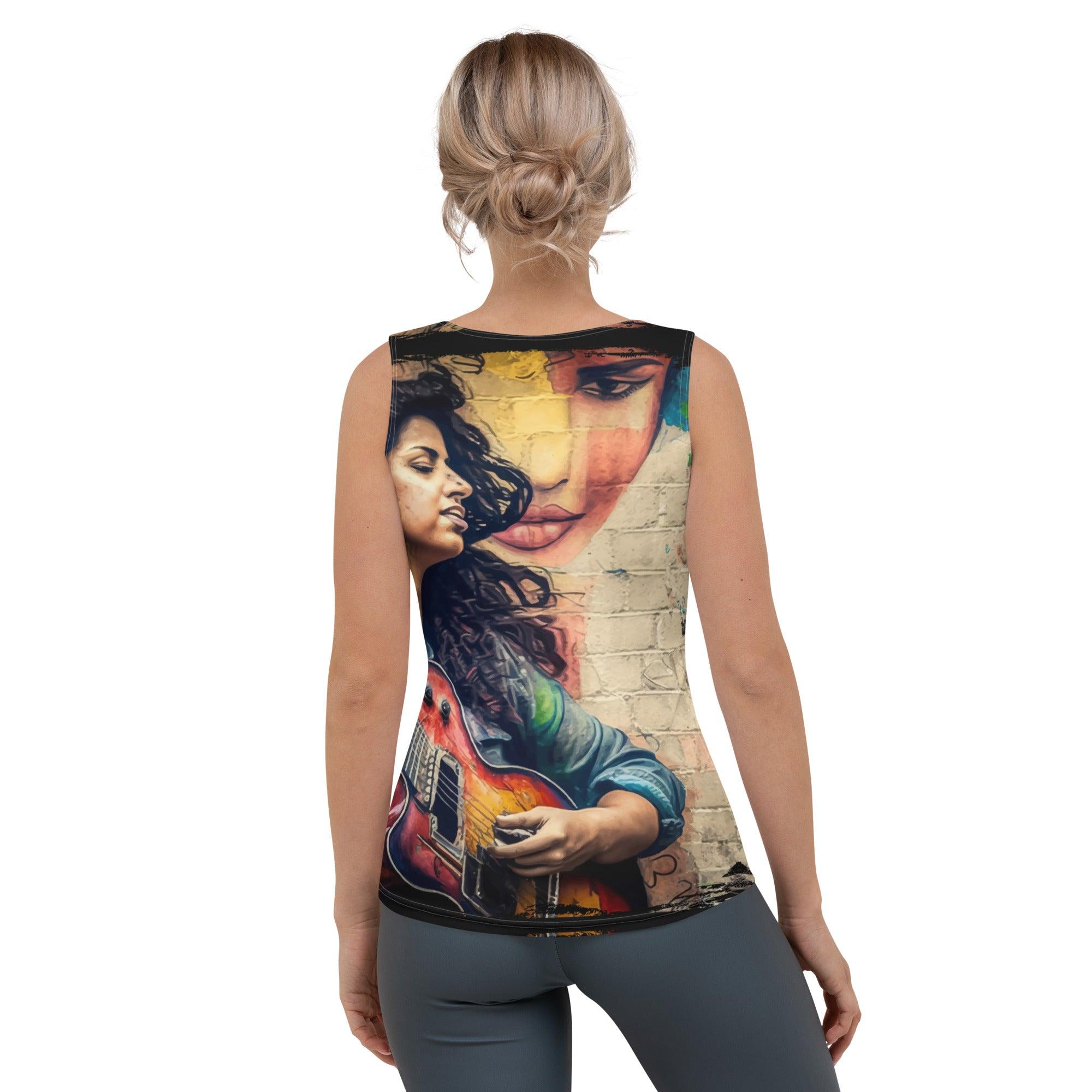 Guitar Speaks Her Language Sublimation Cut & Sew Tank Top - Beyond T-shirts