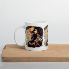 Guitar Speaks Her Language White Glossy Mug - Beyond T-shirts