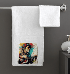 Guitar Speaks, I Listen Bath Towel - Beyond T-shirts