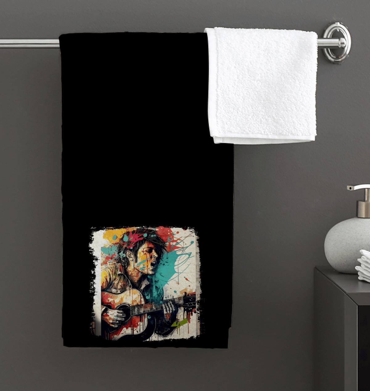 Guitar Speaks, I Listen Bath Towel - Beyond T-shirts