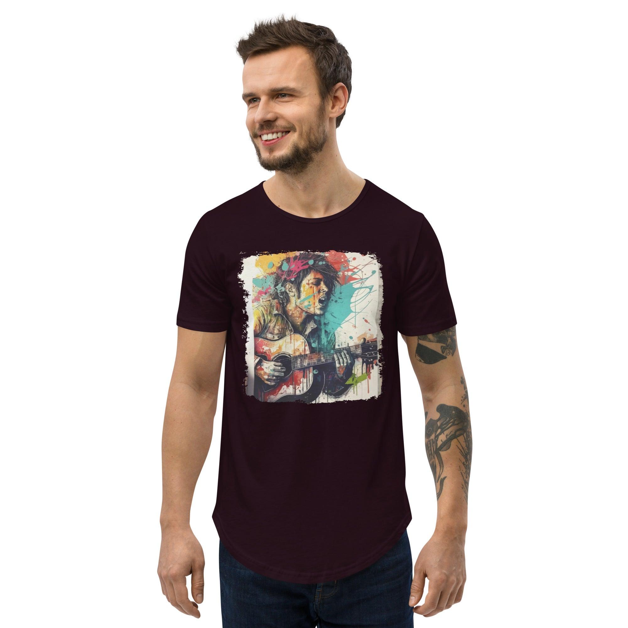 Guitar Speaks, I Listen Men's Curved Hem T-Shirt - Beyond T-shirts