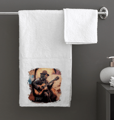 Guitar Tells His Story Bath Towel - Beyond T-shirts