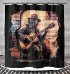 Guitar Tells His Story Shower Curtain - Beyond T-shirts