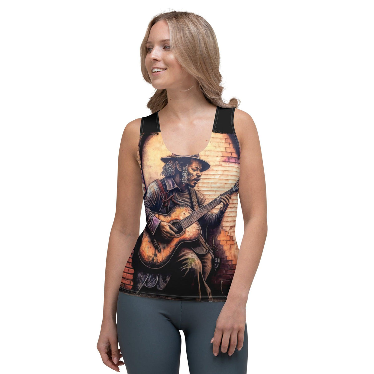 Guitar Tells His Story Sublimation Cut & Sew Tank Top - Beyond T-shirts