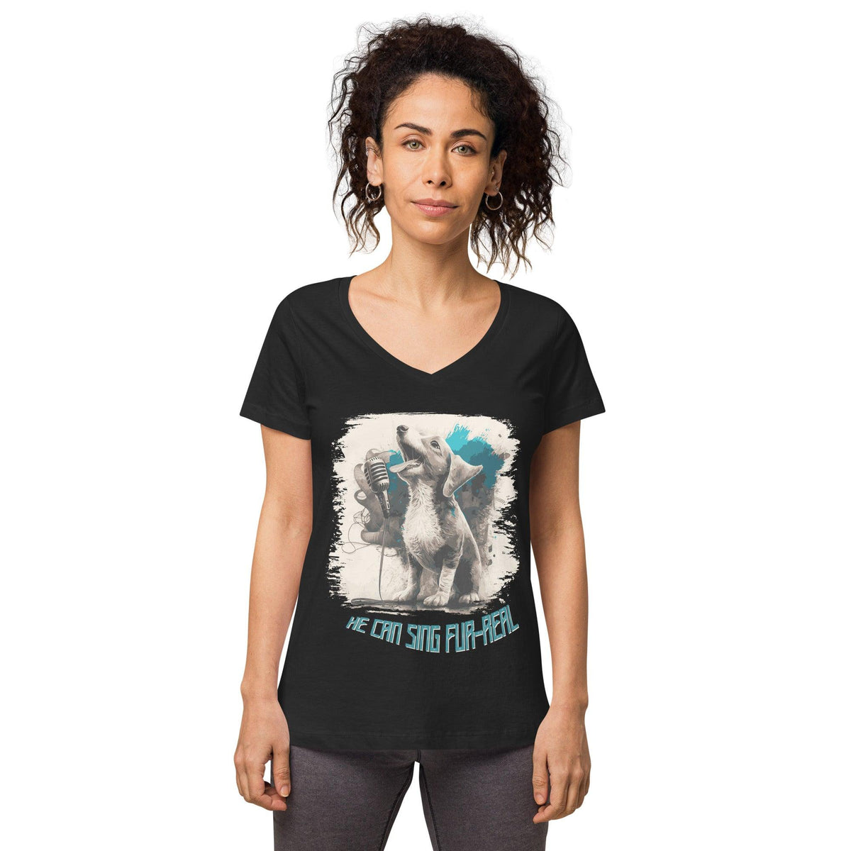 He can sing women’s fitted v-neck t-shirt - Beyond T-shirts