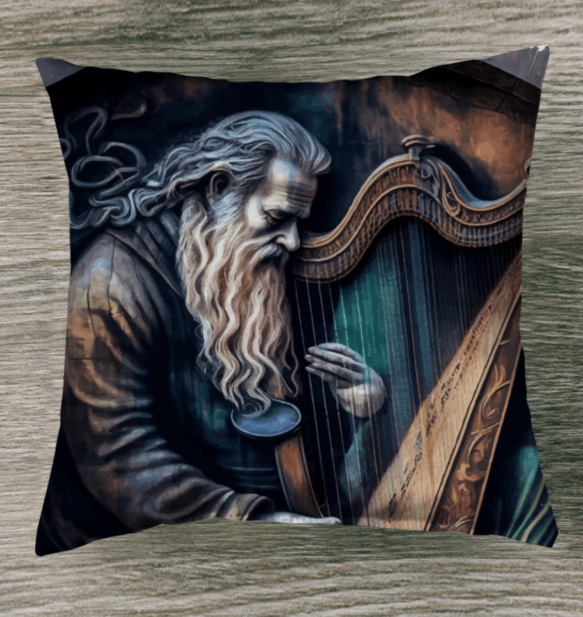 He's A Harp Wizard Outdoor Pillow - Beyond T-shirts