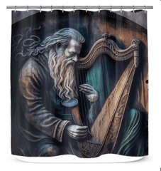 He's A Harp Wizard Shower Curtain - Beyond T-shirts