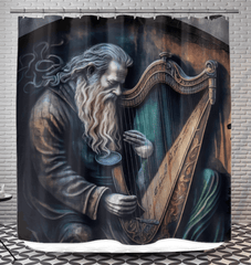 He's A Harp Wizard Shower Curtain - Beyond T-shirts