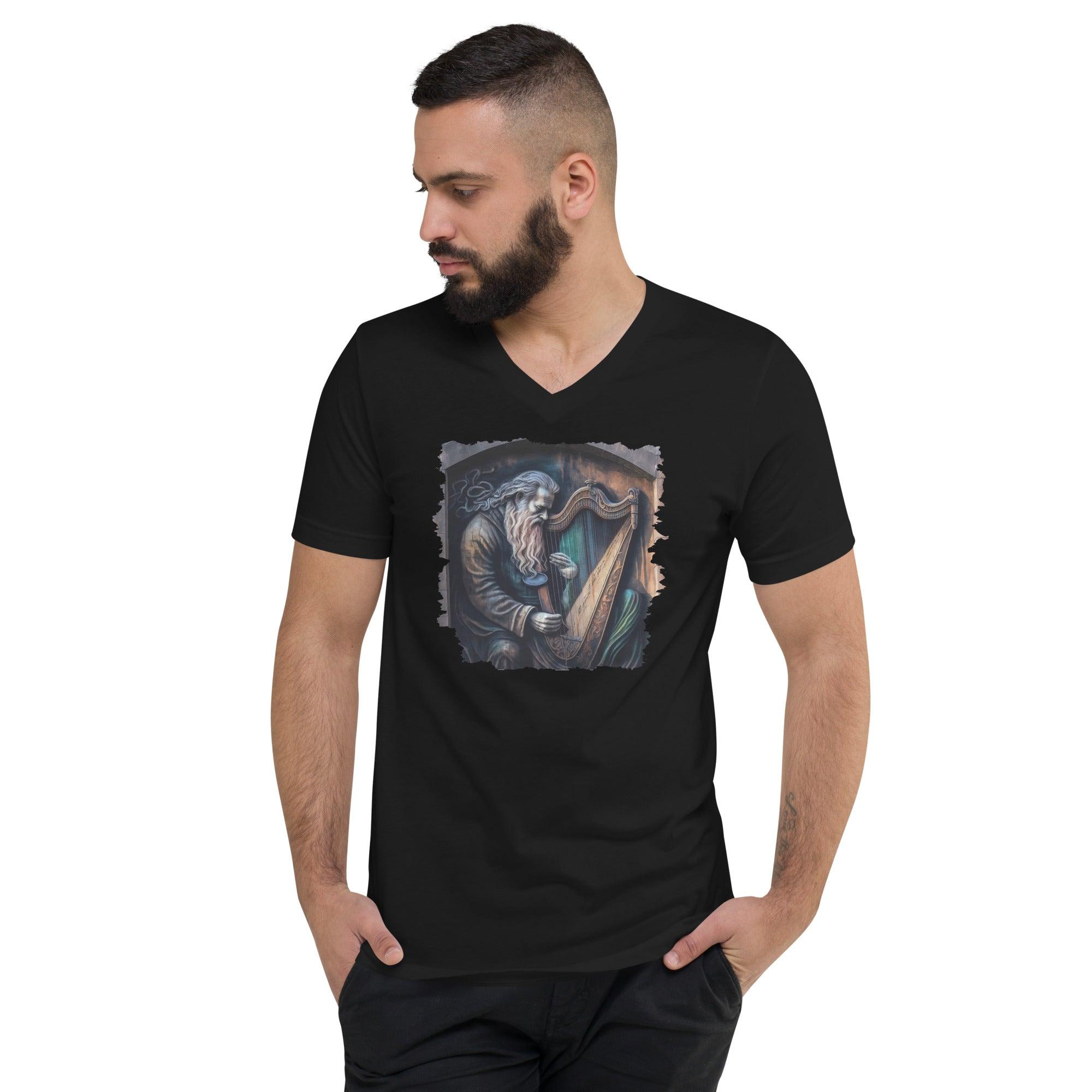 He's A Harp Wizard Unisex Short Sleeve V-Neck T-Shirt - Beyond T-shirts