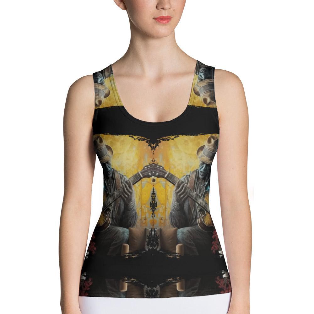 He's A Six-String Wizard Sublimation Cut & Sew Tank Top - Beyond T-shirts