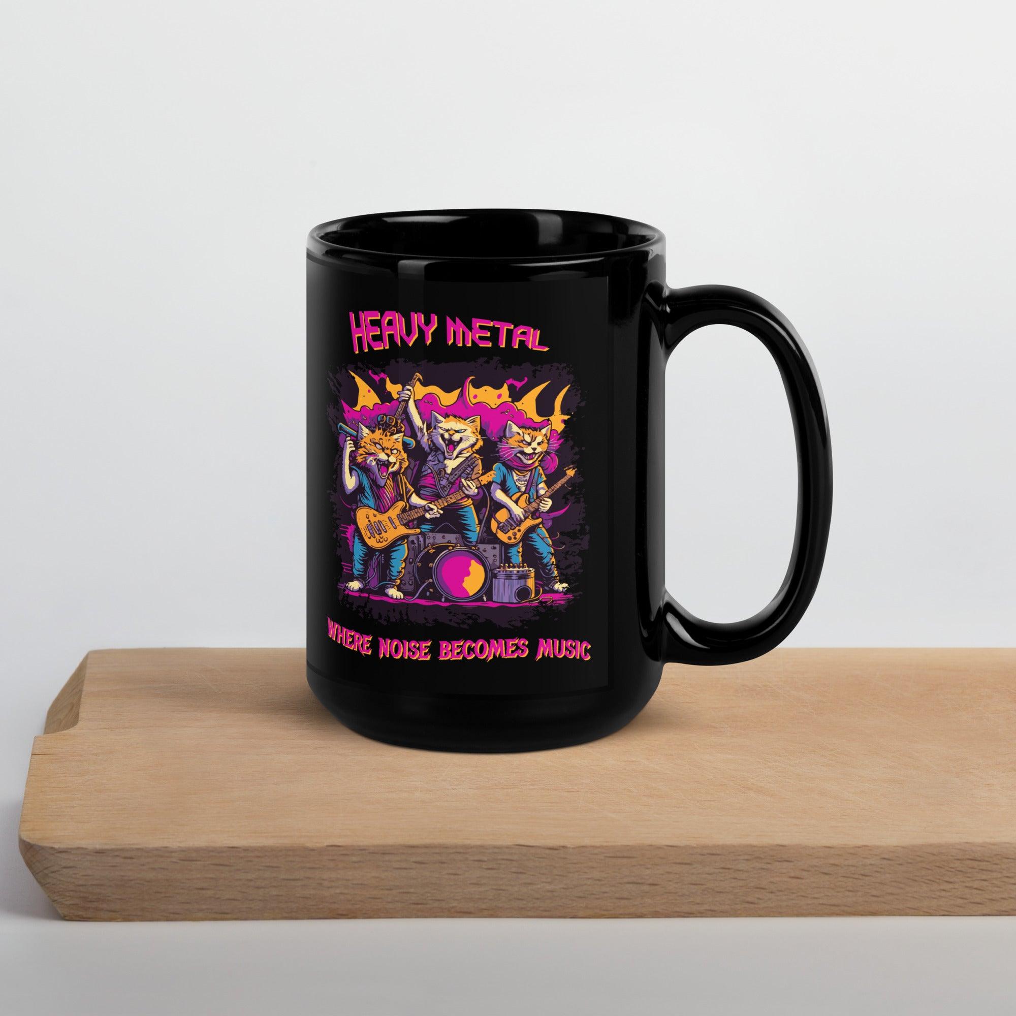 Heavy Metal Black Glossy Mug - Beyond T-shirts