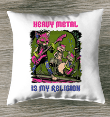 Heavy Metal Is My Religion Indoor Pillow - Beyond T-shirts