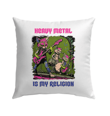 Heavy Metal Is My Religion Outdoor Pillow - Beyond T-shirts