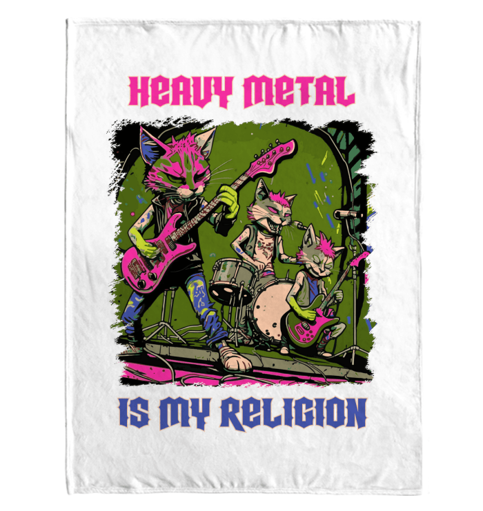 Heavy Metal Is My Religion Sherpa Blanket - Beyond T-shirts