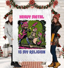 Heavy Metal Is My Religion Sherpa Blanket - Beyond T-shirts