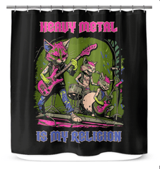 Heavy Metal Is My Religion Shower Curtain - Beyond T-shirts