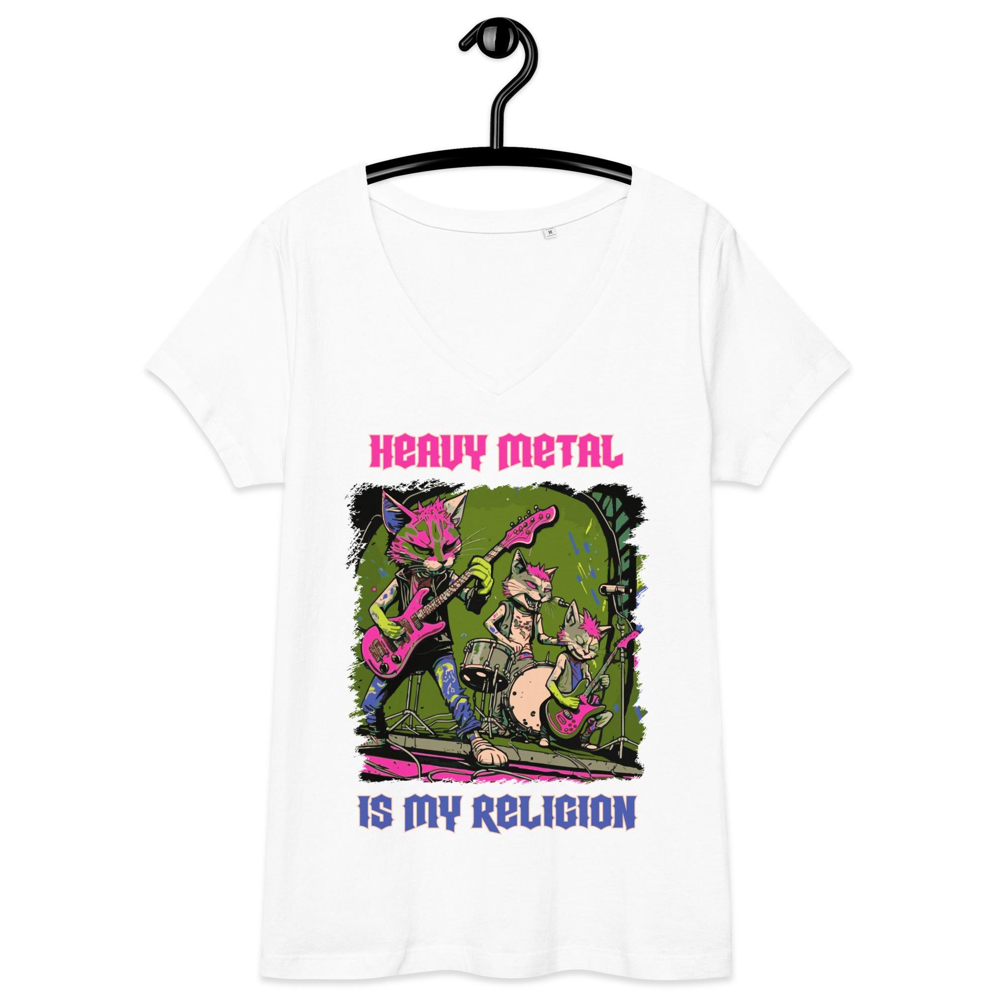 Heavy Metal Is My Religion Women’s fitted v-neck t-shirt - Beyond T-shirts