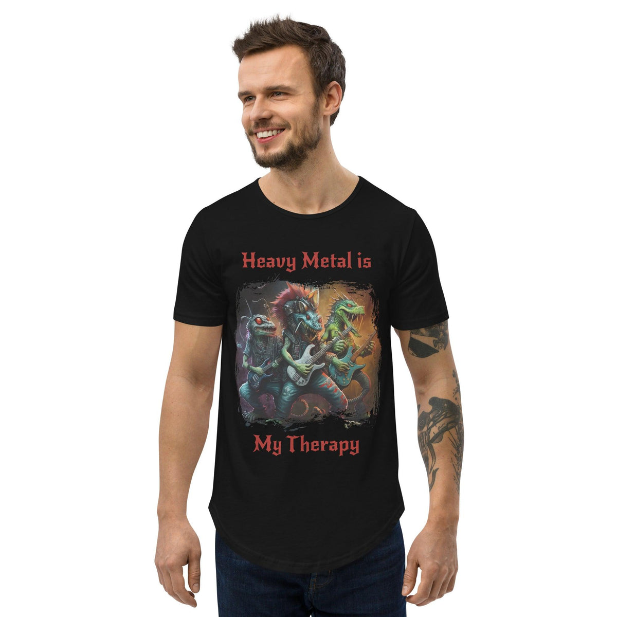 Heavy Metal Men's Curved Hem T-Shirt - Beyond T-shirts