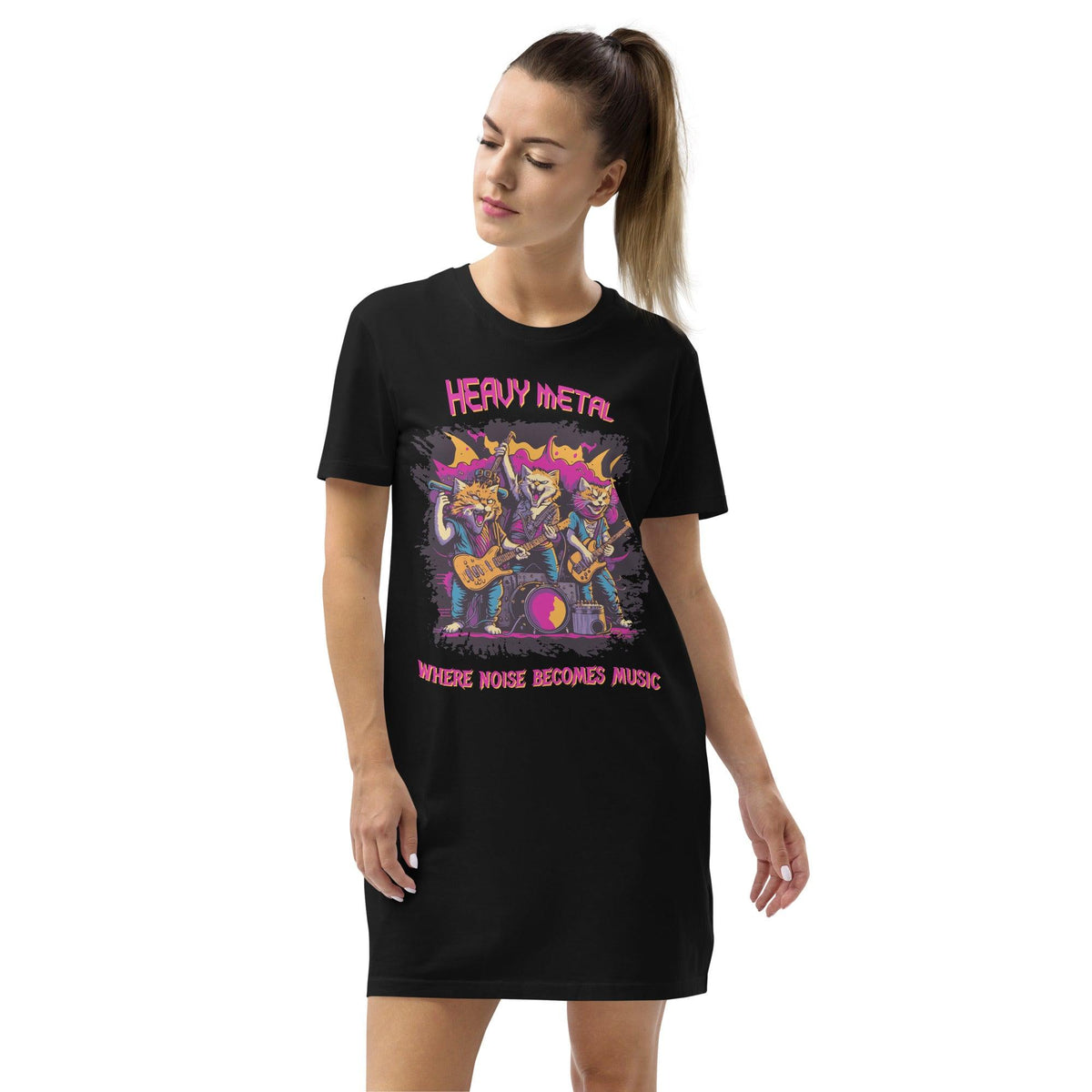 Heavy metal organic cotton t-shirt dress - Beyond T-shirts