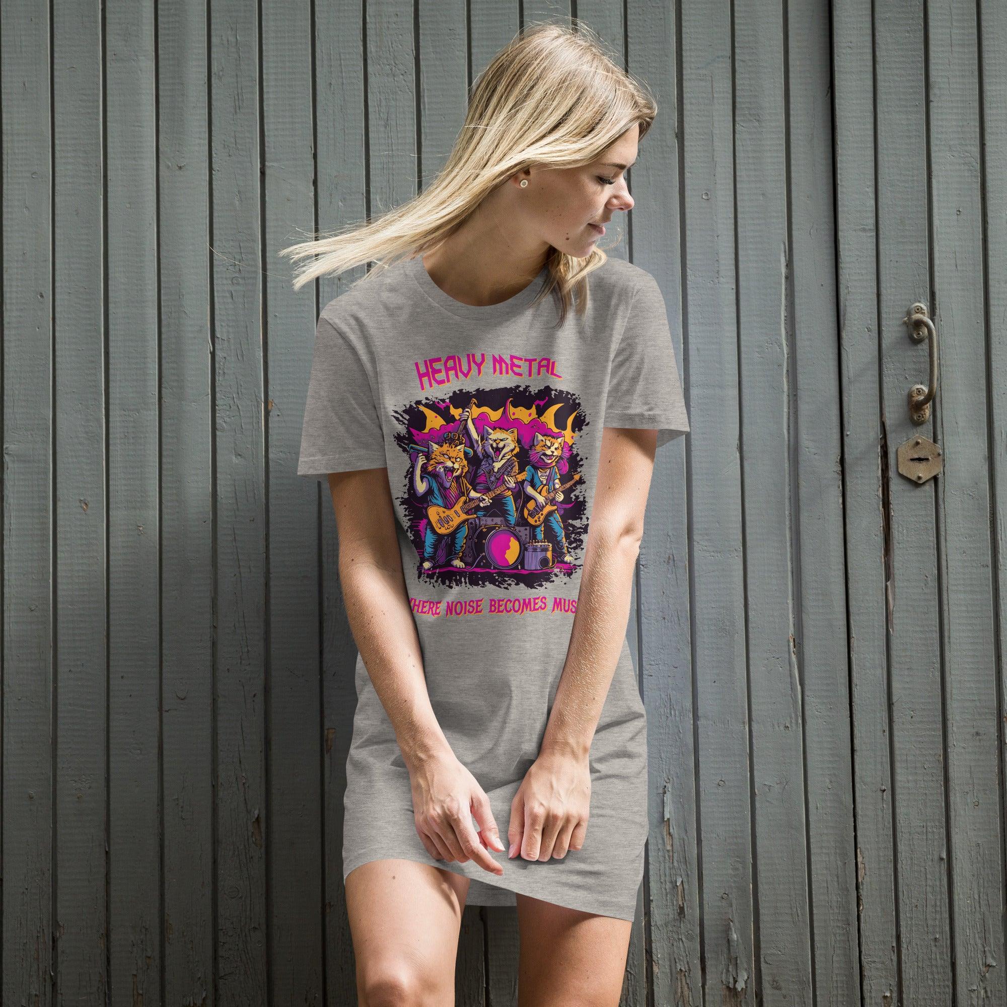 Heavy metal organic cotton t-shirt dress - Beyond T-shirts