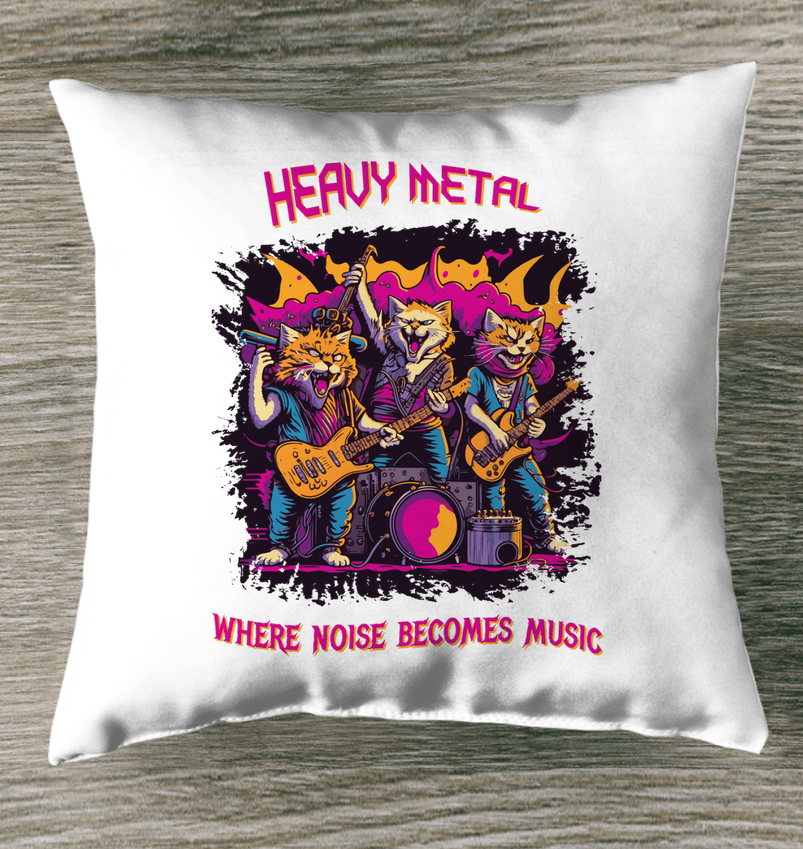 Heavy Metal Outdoor Pillow - Beyond T-shirts