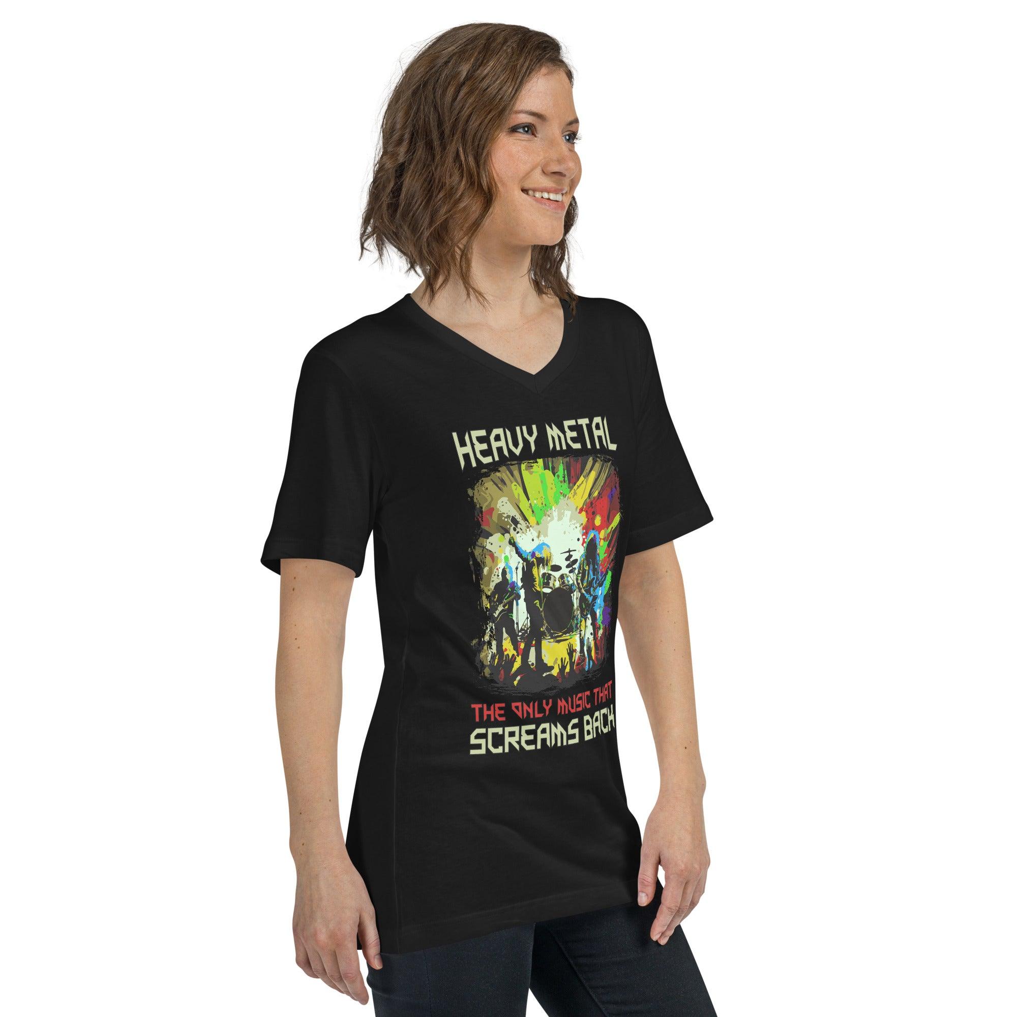 Heavy Metal Unisex Short Sleeve V-Neck T-Shirt - Beyond T-shirts