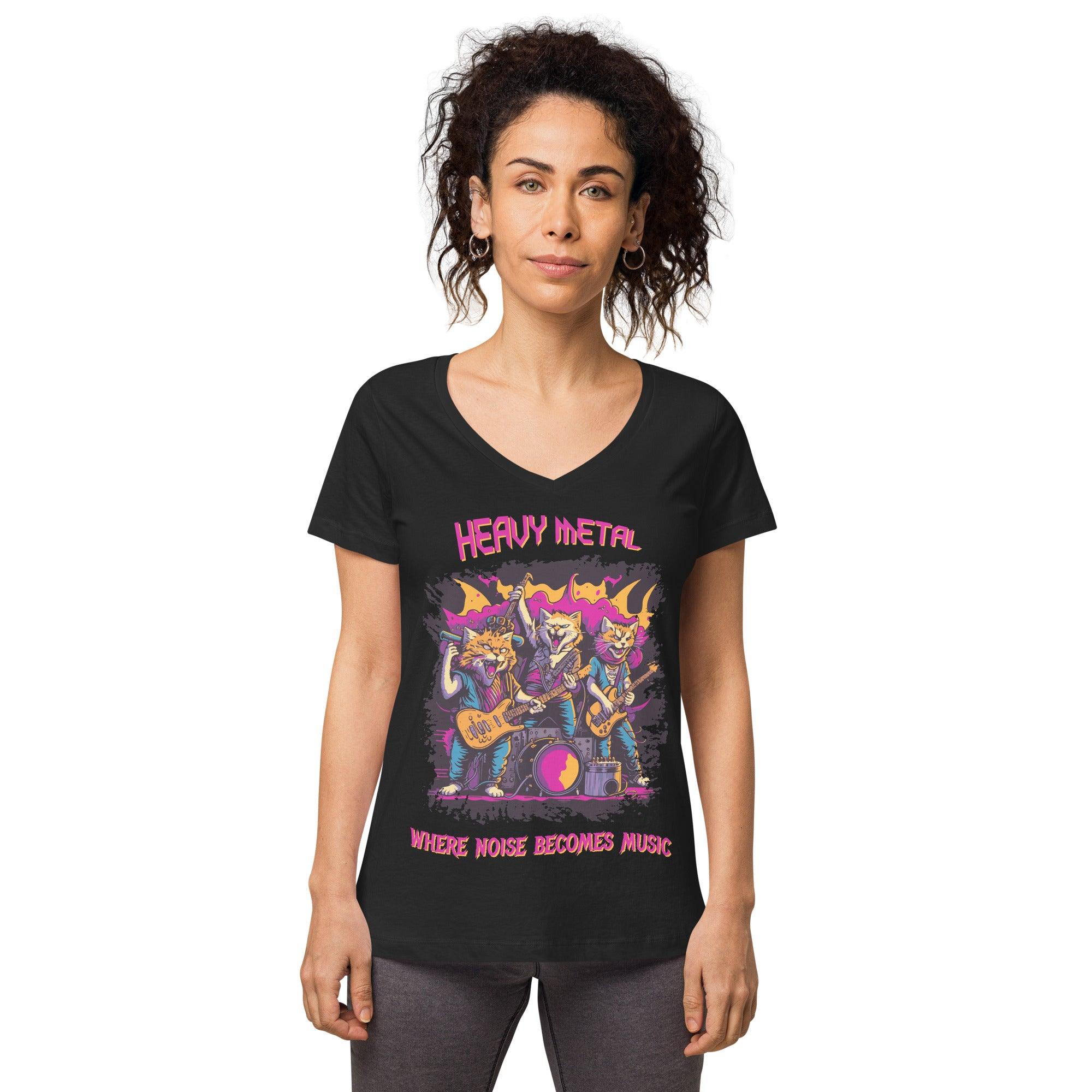Heavy metal women’s fitted v-neck t-shirt - Beyond T-shirts