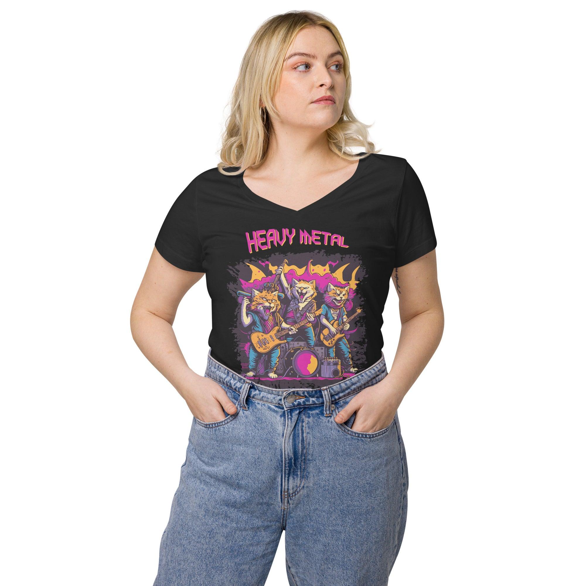 Heavy metal women’s fitted v-neck t-shirt - Beyond T-shirts