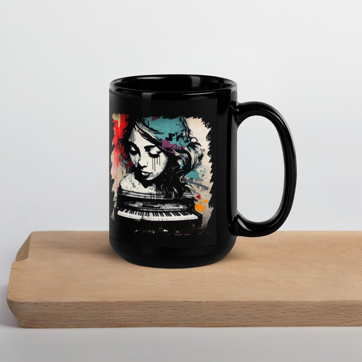 Her Fingers Sing Stories Black Glossy Mug - Beyond T-shirts