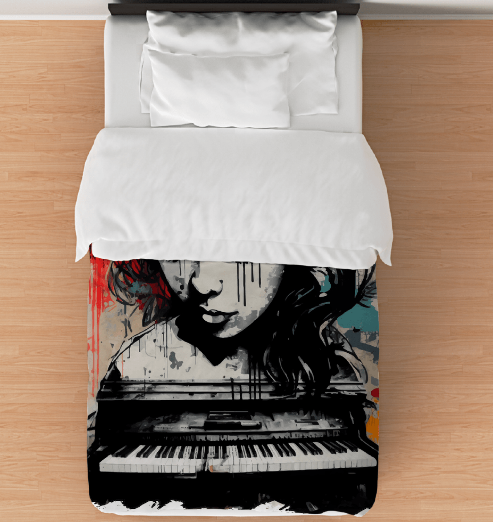 Her Fingers Sing Stories Duvet Cover - Beyond T-shirts