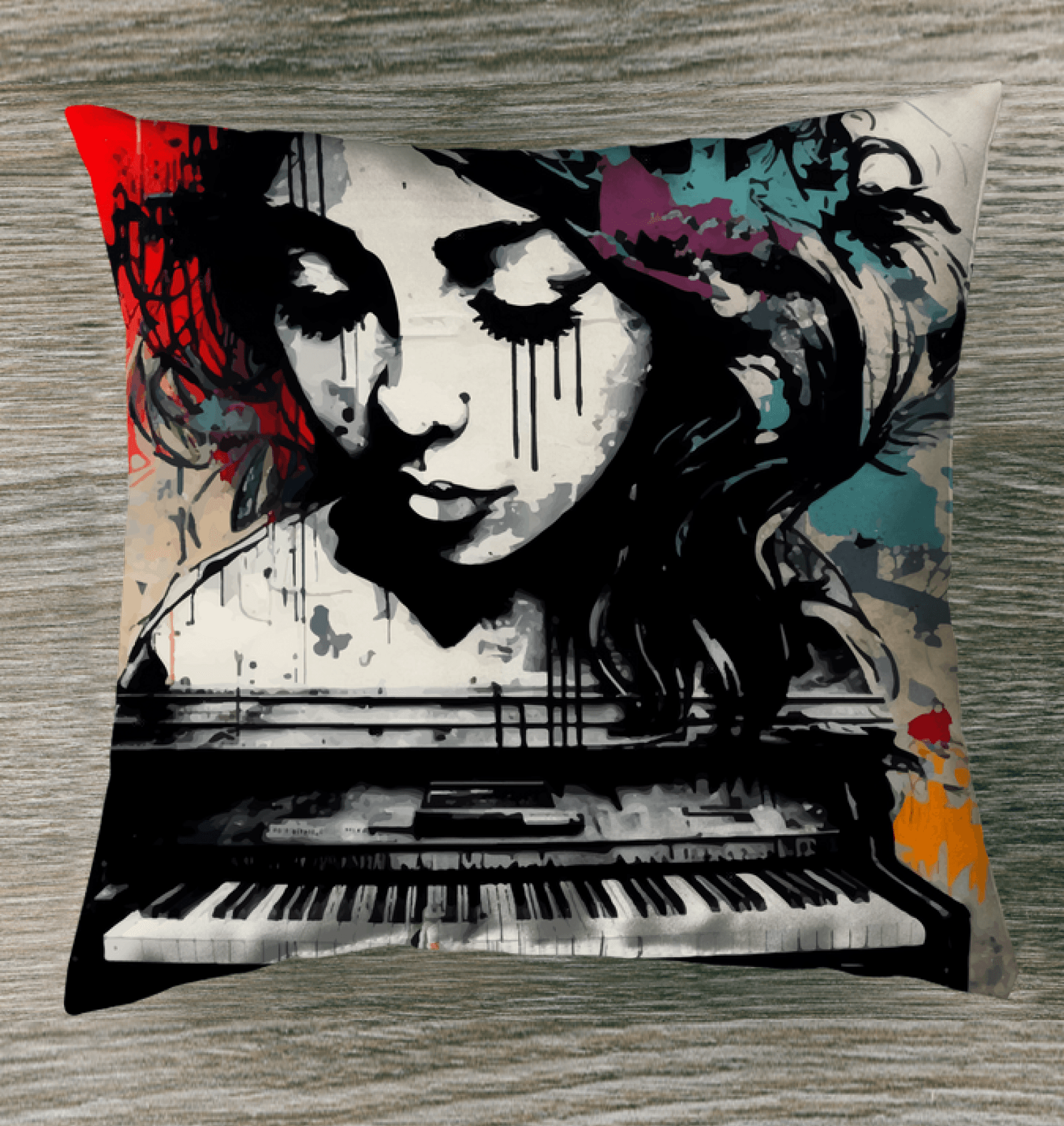 Her Fingers Sing Stories Outdoor Pillow - Beyond T-shirts