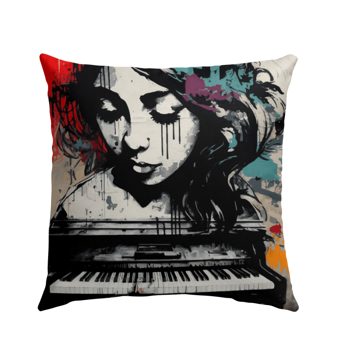 Her Fingers Sing Stories Outdoor Pillow - Beyond T-shirts