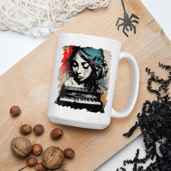 Her Fingers Sing Stories White Glossy Mug - Beyond T-shirts