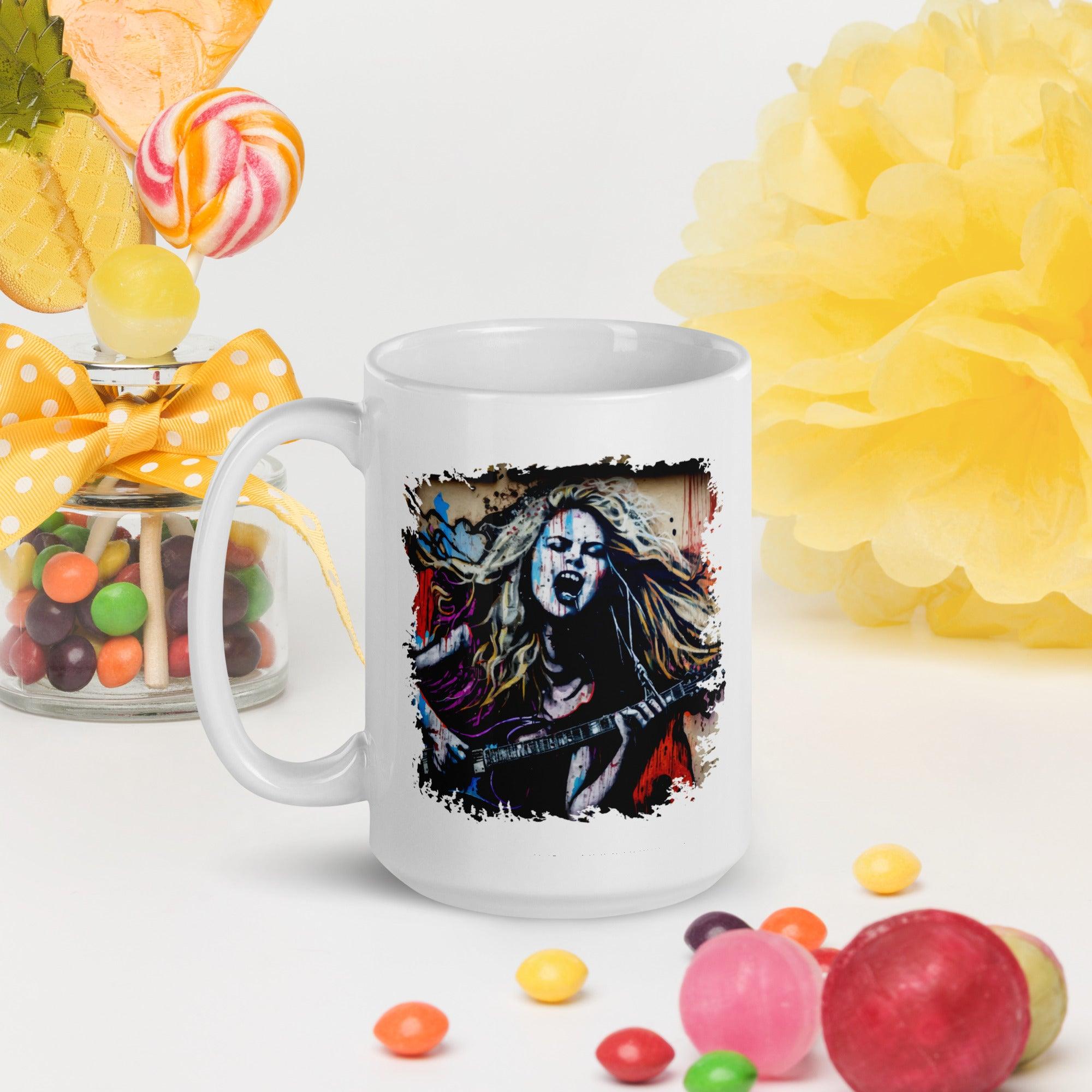 Her Fingers Tell Stories White Glossy Mug - Beyond T-shirts