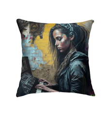 Her Heart Beats Music Indoor Pillow - Beyond T-shirts