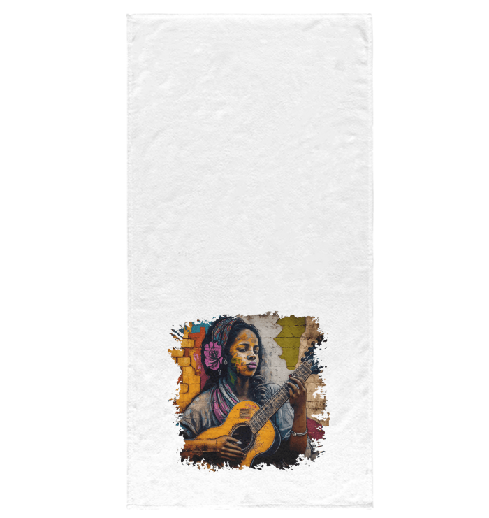 Her Music Is Poetry Bath Towel - Beyond T-shirts