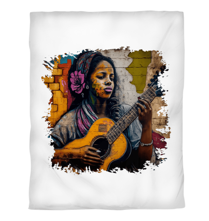 Her Music Is Poetry Duvet Cover - Beyond T-shirts