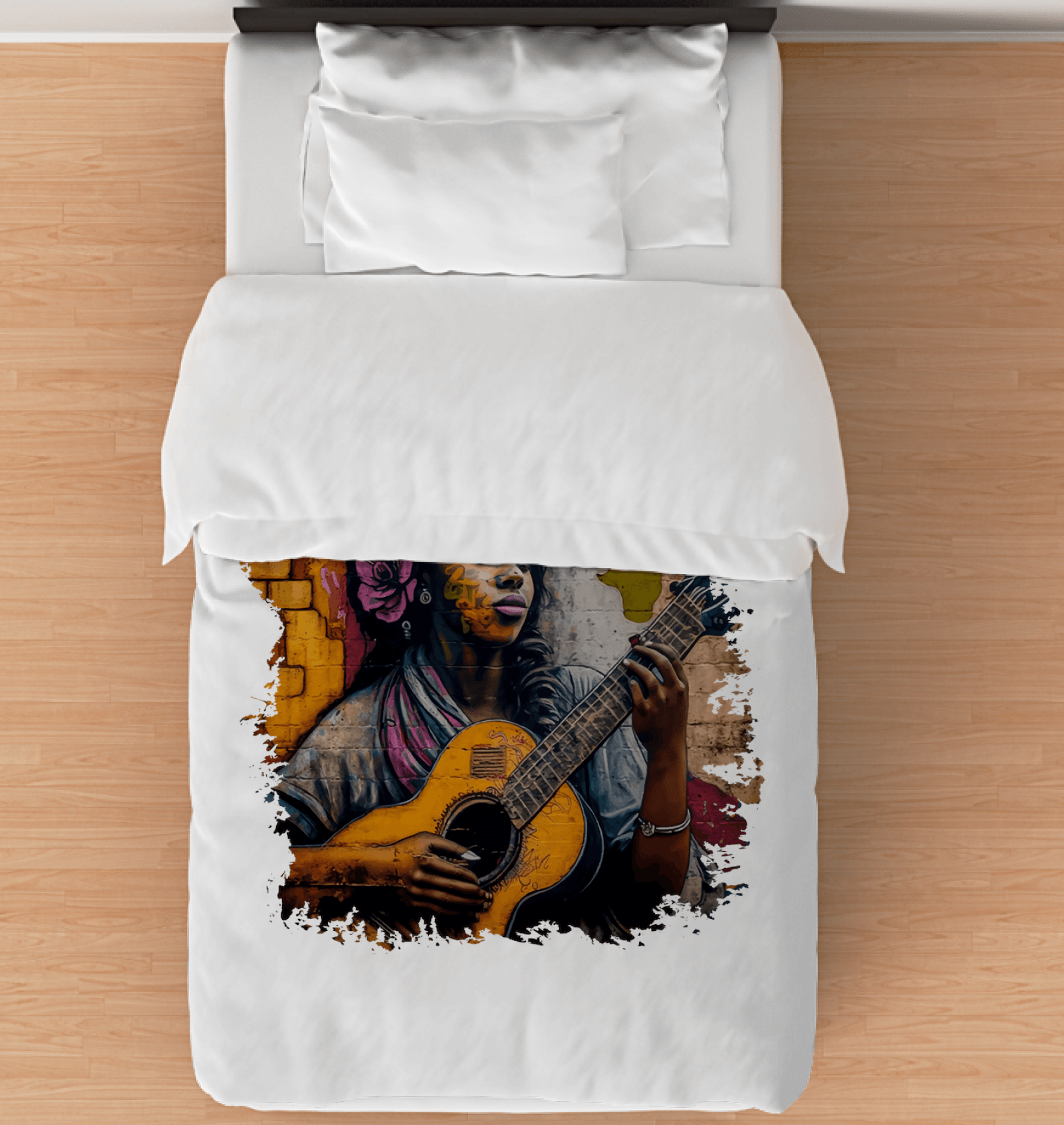 Her Music Is Poetry Duvet Cover - Beyond T-shirts