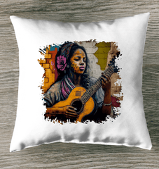 Her Music Is Poetry Indoor Pillow - Beyond T-shirts