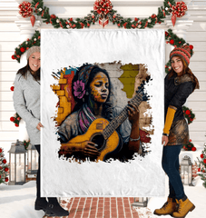 Her Music Is Poetry Sherpa Blanket - Beyond T-shirts